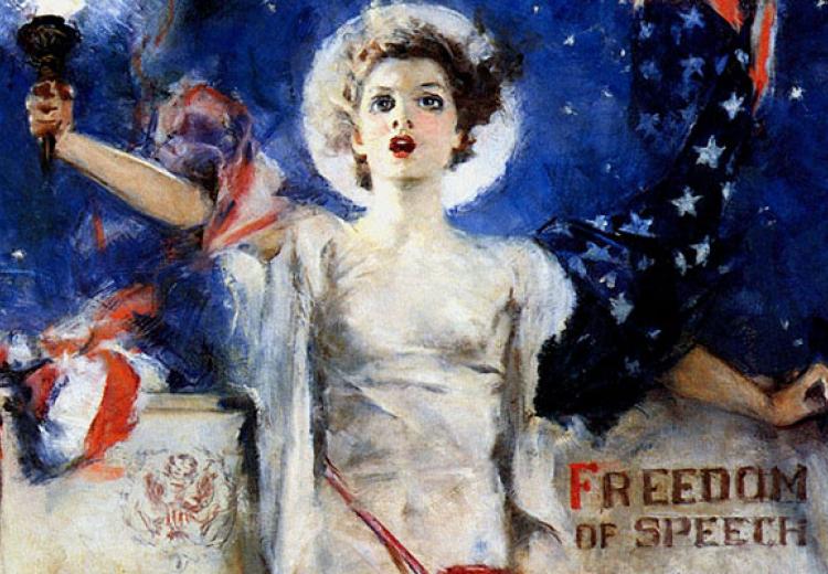 Howard Chandler Christy, "Bill of Rights, Four Freedoms," Lafayette College Special Collections and College Archives, no. 20.121. 