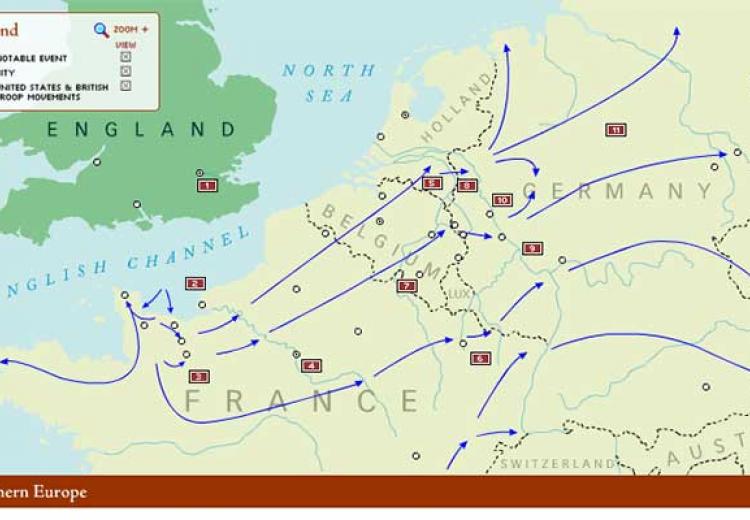 Detail from: Map of D-Day Invasion of Normandy interactive