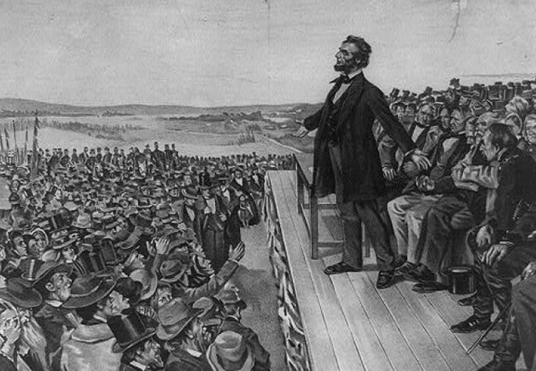 Lincoln delivering the Gettysburg Address