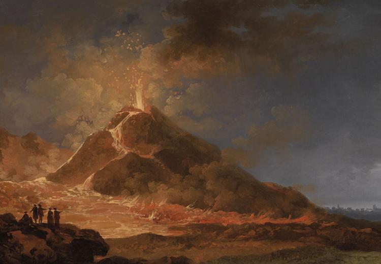 This painting represents the eruption of Mt. Vesuvius in 79 AD.