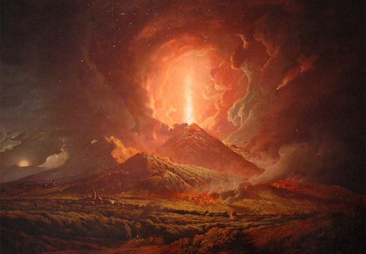 Vesuvius from Portici, c. 1774–1776. Joseph Wright (British,  1734–1797), oil on canvas.