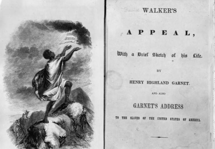Title page and frontispiece of the 1830 edition of David Walker's Appeal.