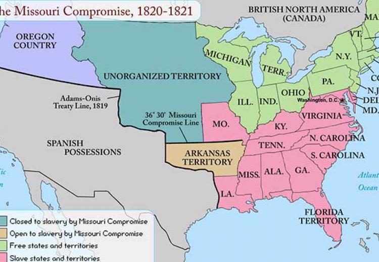 Missouri Compromise Map from Early Threat of Secession Interactive.