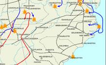 Battles Of The Civil War Campaigns Map NEH Edsitement Civilwarbattlemap