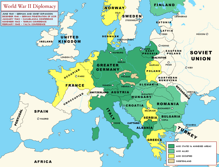 Map Of Wwii Major Operations In Europe
