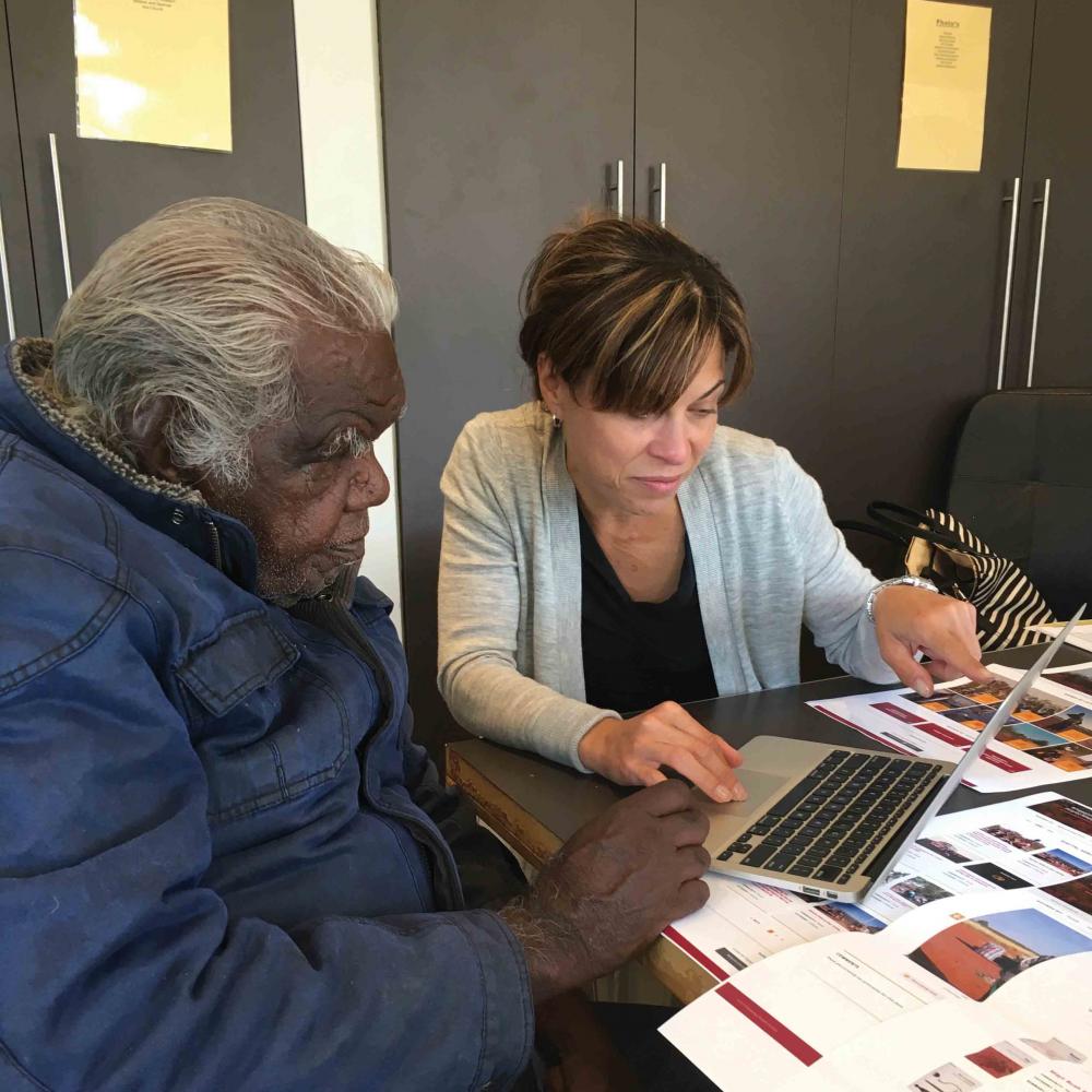 Kim Christen of Mukurtu and Michael Jampin Jones of Warumungu Tribe