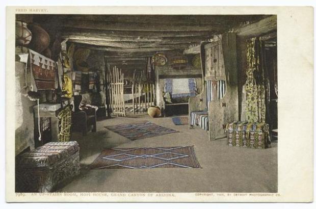 An upstairs room in a Hopi house, Grand Canyon, Arizona.