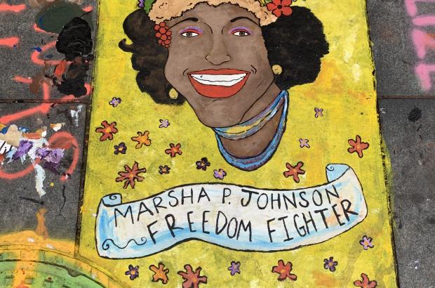 Stylized portrait of Marsha P. Johnson