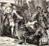 early picture of first European encounter with Native Americans
