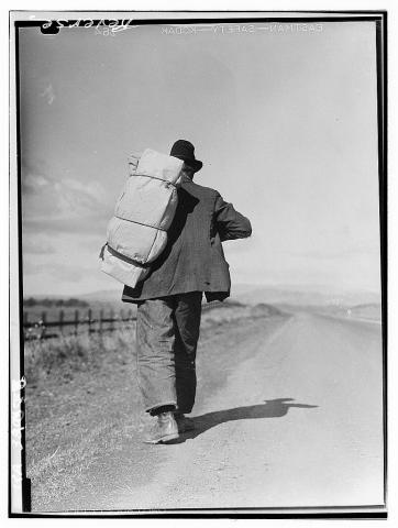 Migrant worker on California highway