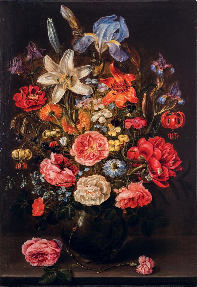 Still life of colorful flowers
