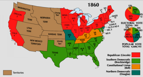 Lesson 2 The First Inaugural Address 1861 Defending The American   1860 Electoral Map 