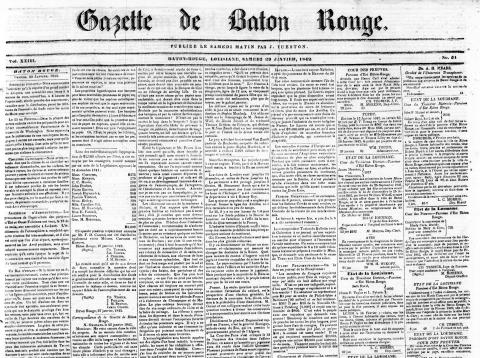 Newspaper front page in French