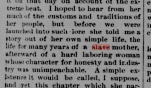 "Slave" in Newspaper