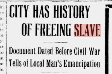 "Slave" in Newspaper Headline