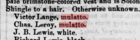 "Mulatto" in Newspaper