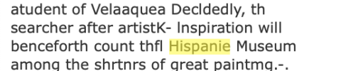 "Hispanie" in Newspaper Text