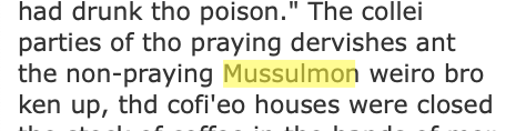 "Mussulmon" in Newspaper Text