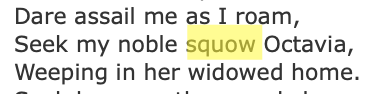 "Squow" in Newspaper Text