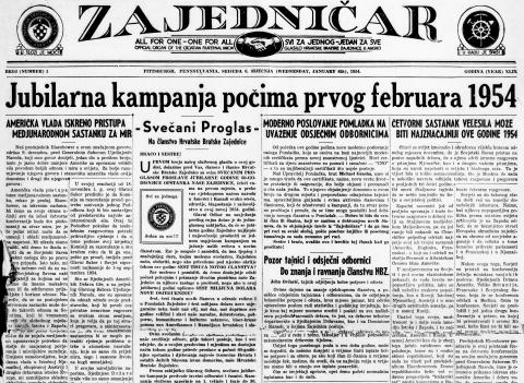 Front page of newspaper in Croatian