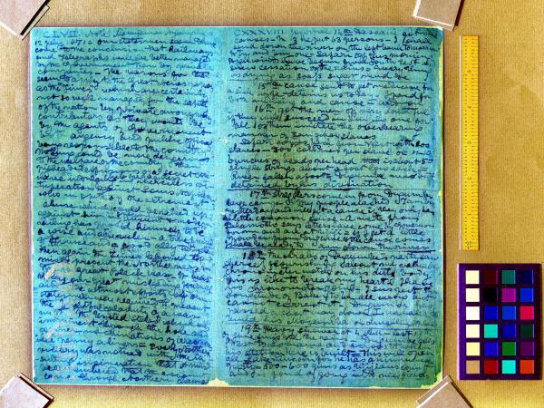  Livingstone, The 1871 Field Diary, examined with spectral imaging.