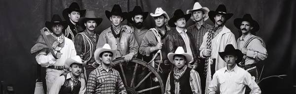 Imagined Wests cover photo of a black and white image of men in western clothing
