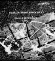 Aerial satellite view of the guanajay site, in black and white