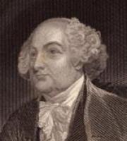john adams, ruffled shirt with a vest and coat, curly white hair