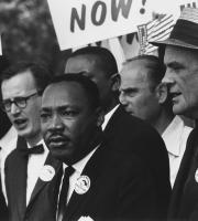 Civil Rights March on Washington, D.C. (Dr. Martin Luther King, Jr. and Mathew Ahmann in a crowd.)