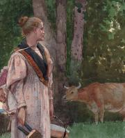 Winslow Homer, The Milk Maid, 1878 (detail). A study in complementary colors.