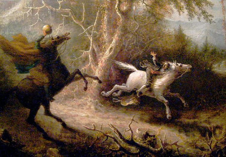 John Quidor, "The Headless Horseman Pursuing Ichabod Crane," 1858. Smithsonian 