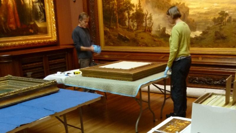 Conservators Hugh Glover and M J Davis