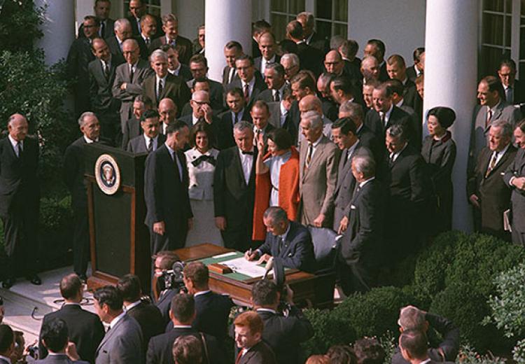 LBJ signing NEH and NEA into existence, 1965
