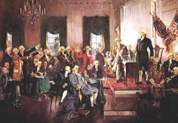 Howard Chandler Christy's painting, signing of the United States Constitutution
