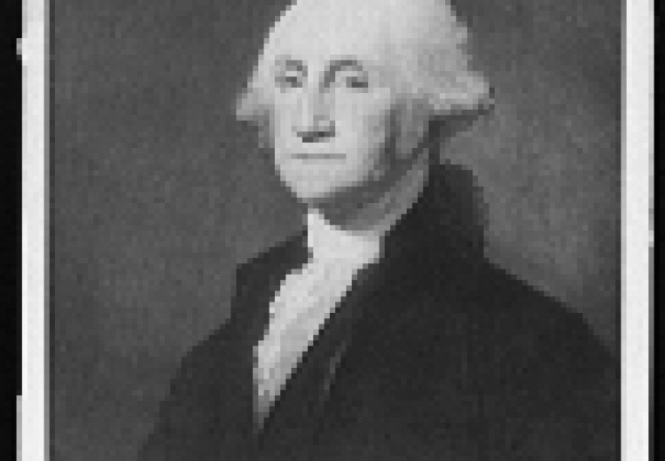 george washington, white wig, black coat