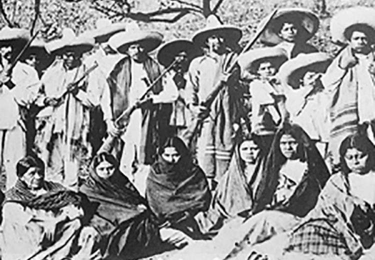 Mexican Revolution collage -- detail. Men and women rebels.