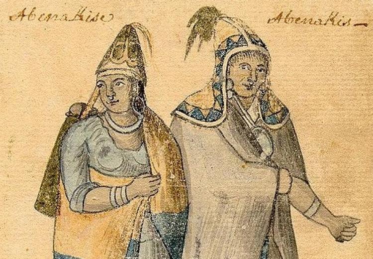 Abenaki Couple, an 18th-century watercolor by an unknown artist