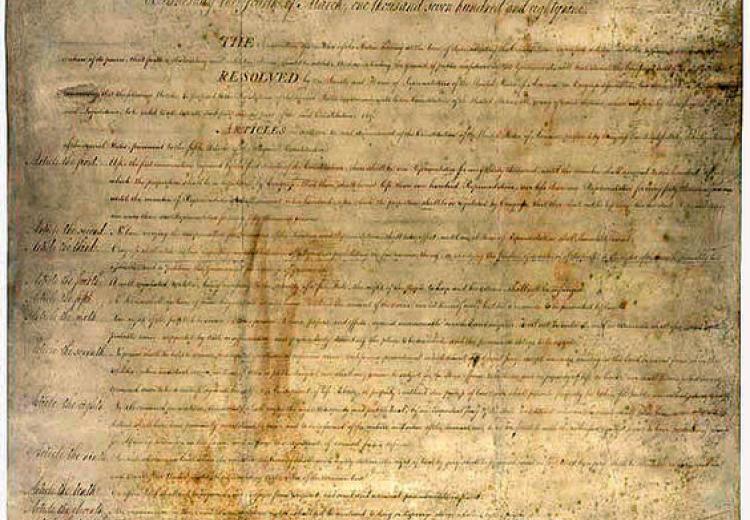 The Bill of Rights was added as the first ten amendments to the new United States Constitution, and the first amendment guaranteed the right to freedom of speech.