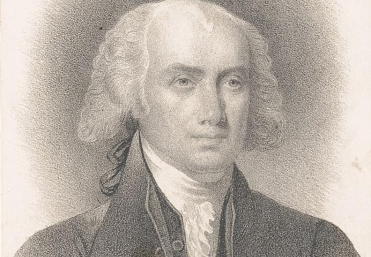 James Madison, head-and-shoulders portrait by A. Newsam.