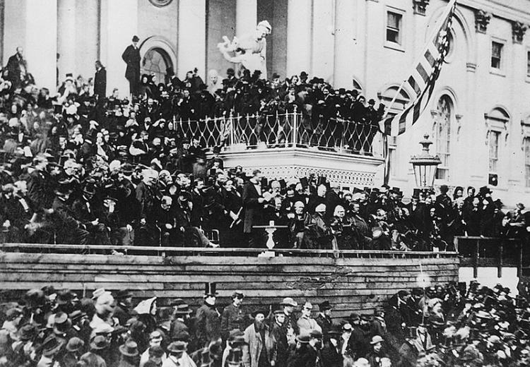 Photograph of Abraham Lincoln's second inaugural