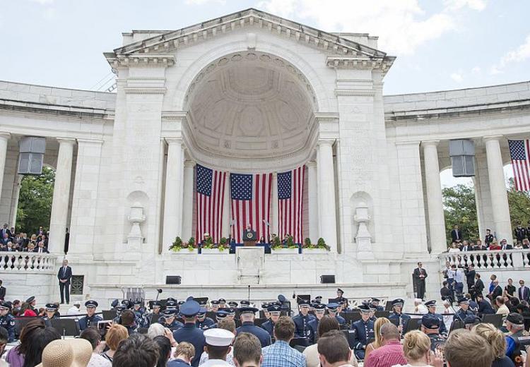 Memorial Day ceremony at Arlington National Cemetery in Arlington, Virginia