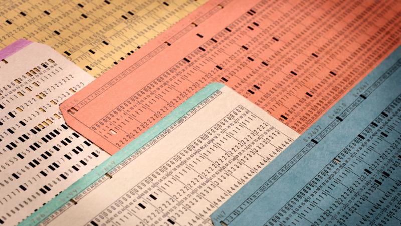 Computer punch cards.