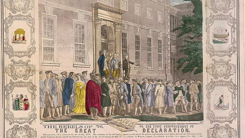 Rebels of '76, engraving 