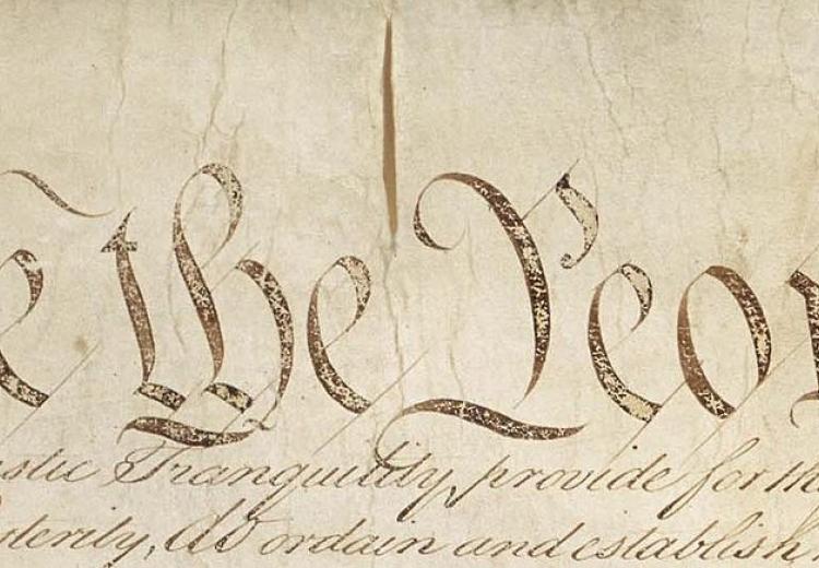 Detail of Preamble to Constitution of the United States