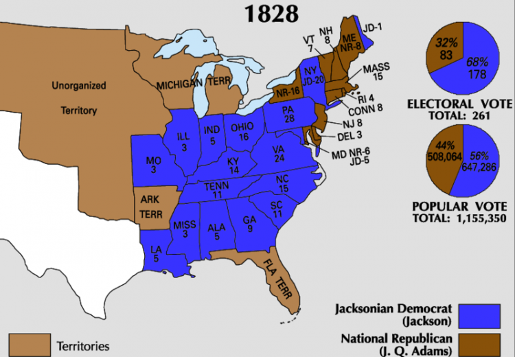 1828 Electoral map