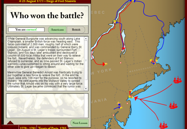 Revolutionary War Interactive Map