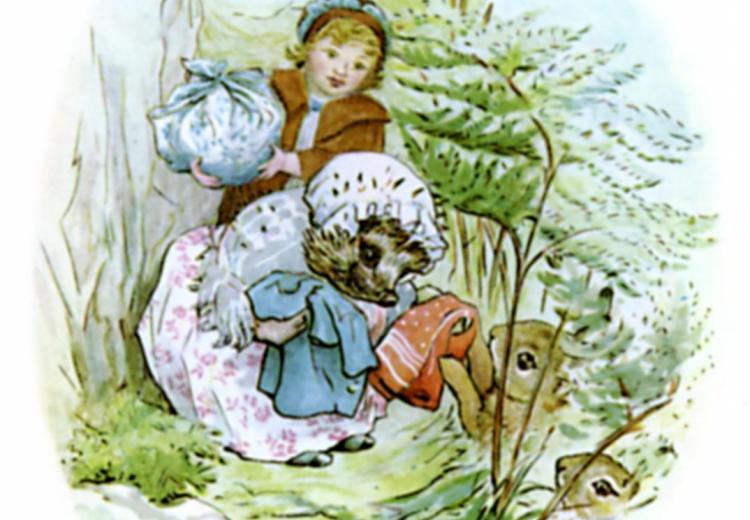 Mrs. Tiggy-Winkle and Lucie, from The Tale of Mrs. Tiggy-Winkle (1905). 