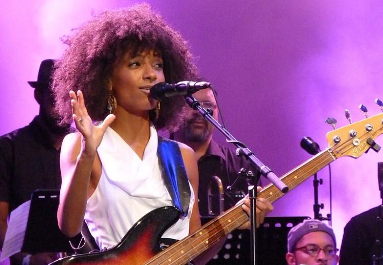 Jazz singer and bassist Esperanza Spalding performing at the North Sea Jazz festival in Rotterdam, The Netherlands