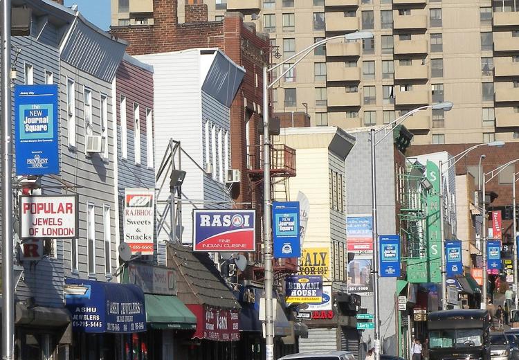  More details Looking east along Newark Street (India Square) towards JFK Blvd on a sunny late afternoon.