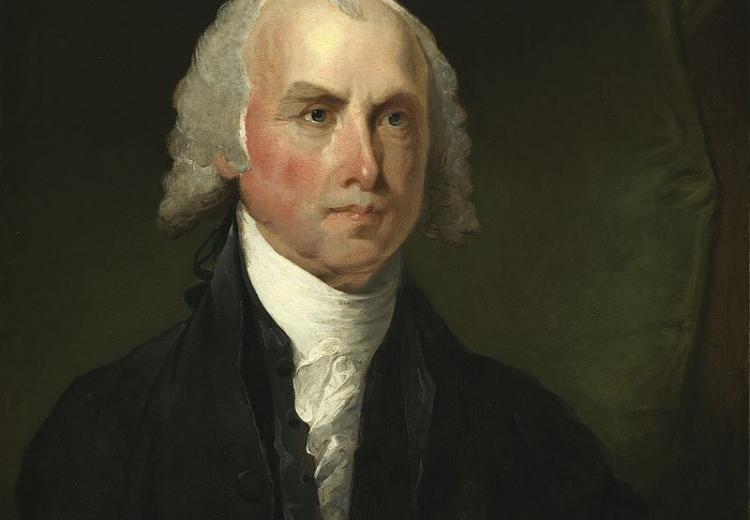 Gilbert Stuart's portrait of James Madison, ca. 1821.